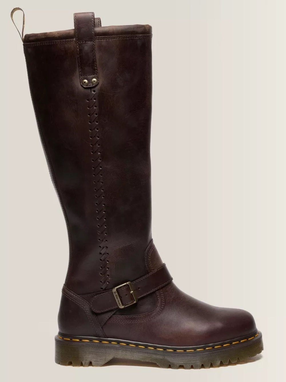 Dr. Martens Anistone Knee High Crazy Horse Brown Leather Womens size 7 NEW!!!